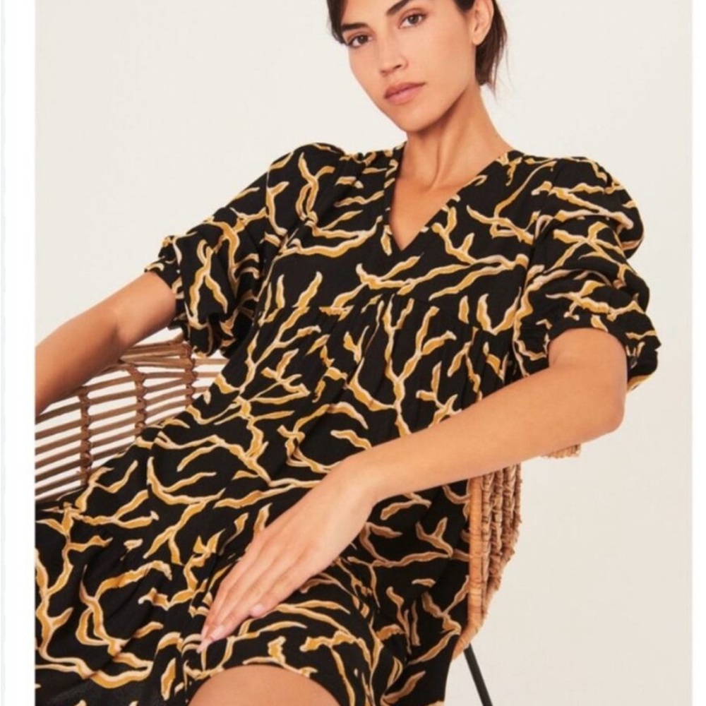 Ba&sh constance Black and Gold mini Dress